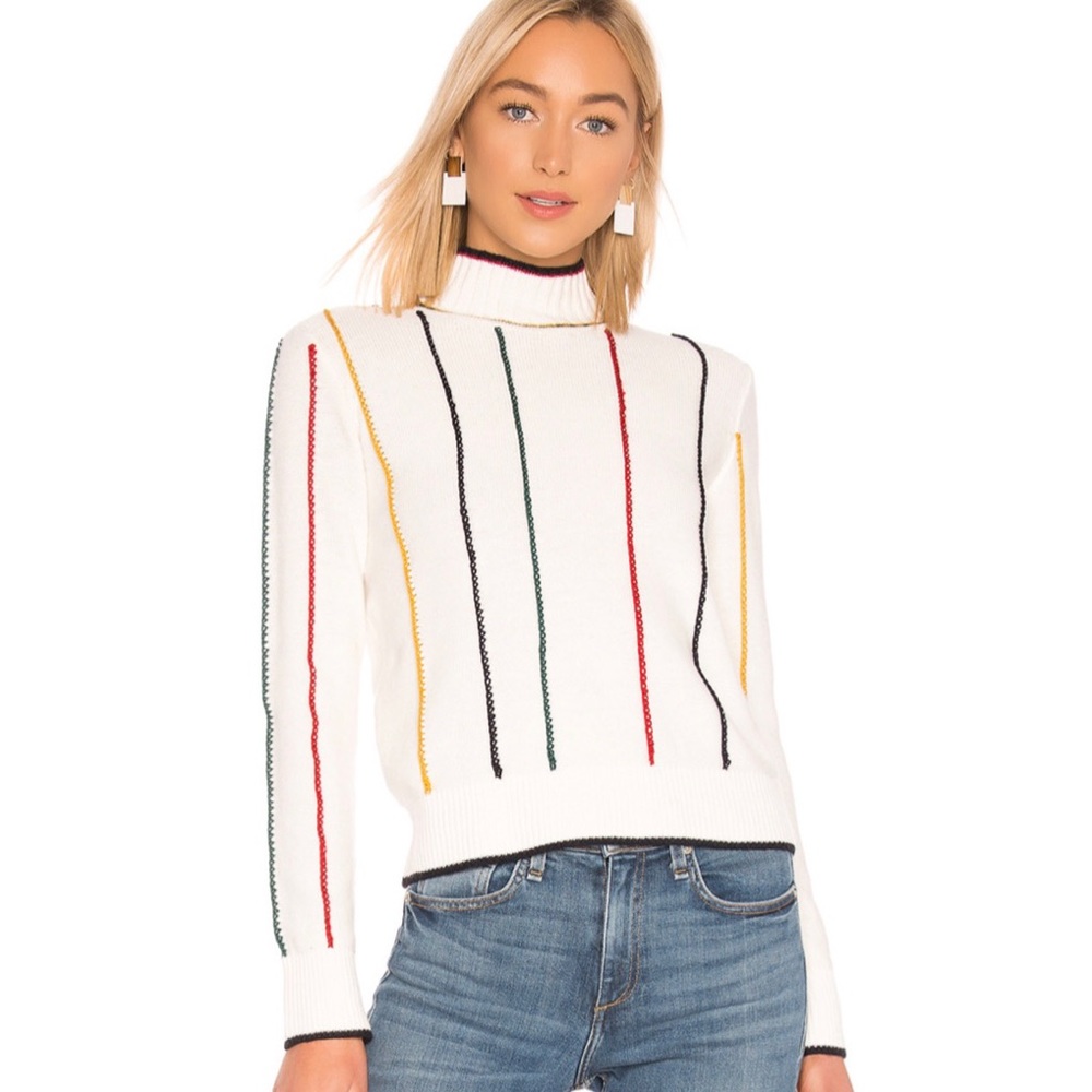 rag & bone Multicolor Striped Turtleneck Sweater